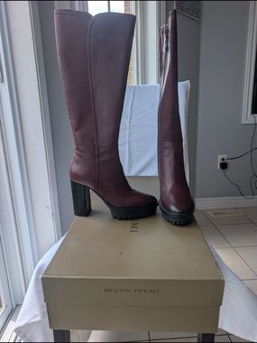 Bruno Premi High Rise Woman Healed Boot Burgundy Leather